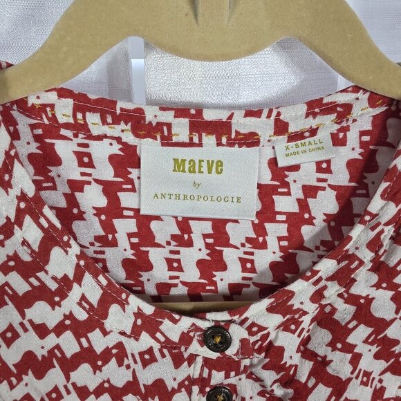 Maeve by Anthropologie Long-sleeved Avignon Dog Print Blouse Size XS - Picture 3 of 7